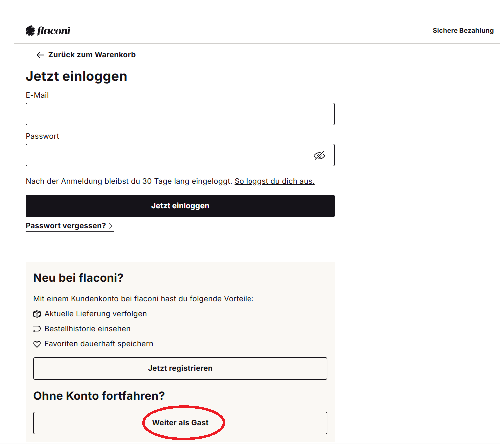 Weiter als Gast